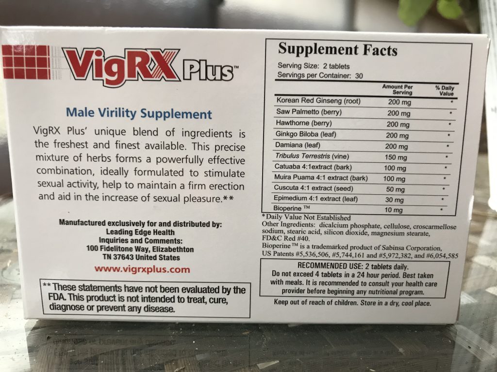 vigRX plus ingredients